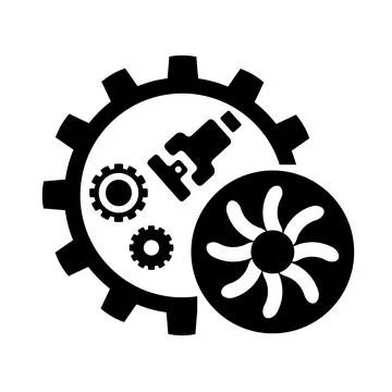 Vector icon, logo, illustration with car parts. Auto parts. Car service. Auto pa Stock Illustration