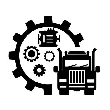 Vector icon, logo, illustration with car parts. Auto parts. Car service. Auto pa Stock Illustration