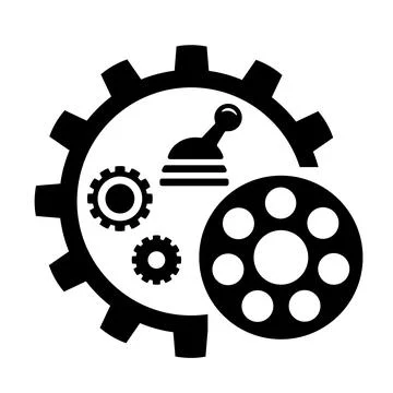 Vector icon, logo, illustration with car parts. Auto parts. Car service. Auto pa Stock Illustration