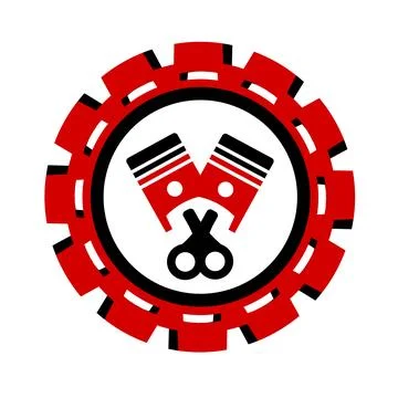 Vector icon, logo, illustration with car parts. Auto parts. Car service. Auto pa Stock Illustration
