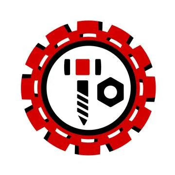 Vector icon, logo, illustration with car parts. Auto parts. Car service. Auto pa Stock Illustration