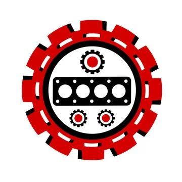 Vector icon, logo, illustration with car parts. Auto parts. Car service. Auto pa Stock Illustration