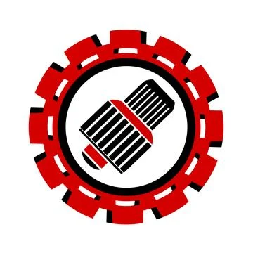 Vector icon, logo, illustration with car parts. Auto parts. Car service. Auto pa Stock Illustration