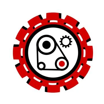 Vector icon, logo, illustration with car parts. Auto parts. Car service. Auto pa Stock Illustration