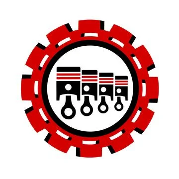 Vector icon, logo, illustration with car parts. Auto parts. Car service. Auto pa Stock Illustration