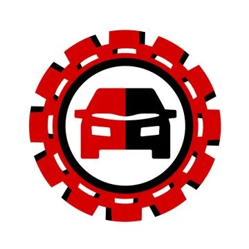 Vector icon, logo, illustration with car parts. Auto parts. Car service. Auto pa Stock Illustration