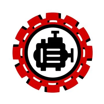 Vector icon, logo, illustration with car parts. Auto parts. Car service. Auto pa Stock Illustration