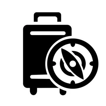 Vector icon, logo, illustration of a suitcase and compass Stock Illustration