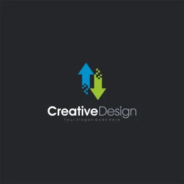 Vector Icon Logo TOP AND BOTTOM icon Business Template Abstract Design Stock Illustration