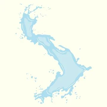Vector icon long liquid splash with splatter Stock Illustration