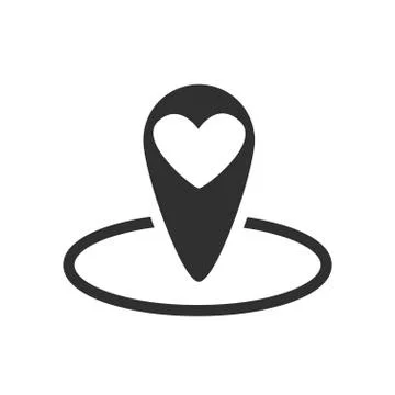 Vector icon love location Stock Illustration