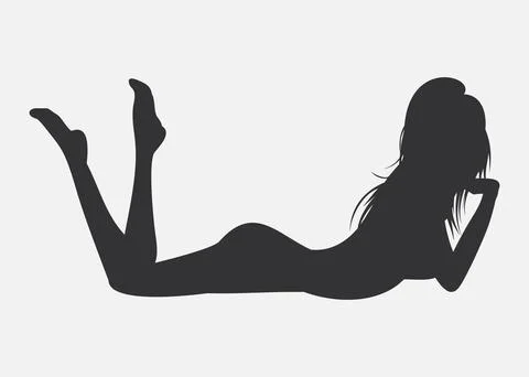 Vector icon of lying girl Stock Illustration