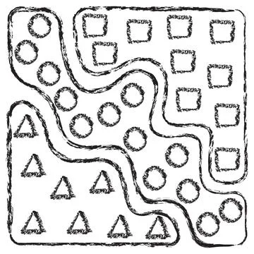 Vector icon of machine learning data classification with decision boundaries イラスト素材