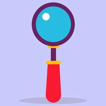 Vector icon with a magnifying glass in a flat style. Stock Illustration