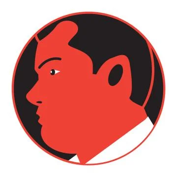 Vector icon of a man in profile. White shirt Stock-Illustration