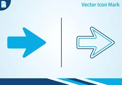 Vector icon mark with blue and dark blue arrow direction signs. Illustrazione stock
