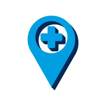Vector icon marker location icon plus isometric. 3d sign isolated on white ba Stock Illustration