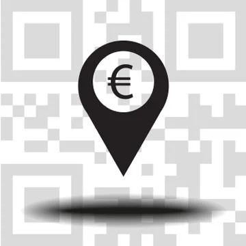 Vector icon marker location icon Euro Stock Illustration