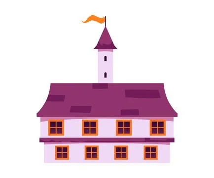 Vector icon of medieval castle on isolated background. Stock Illustration