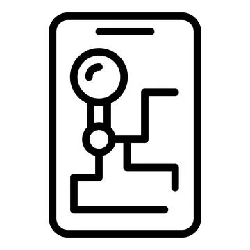 Vector icon of microscope on mobile device Illustrazione stock