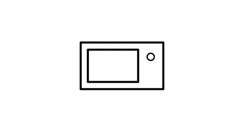 Vector icon of a microwave, featuring a simple design with buttons and a do.. Stock Footage 332759068
