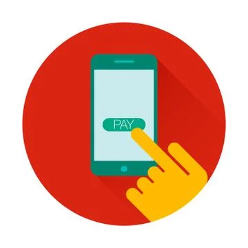 Vector icon mobile payments using smartphone Stock Illustration