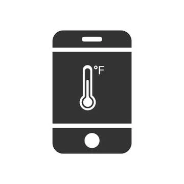 Vector icon of a mobile phone with a temperature sensor. Simple design イラスト素材