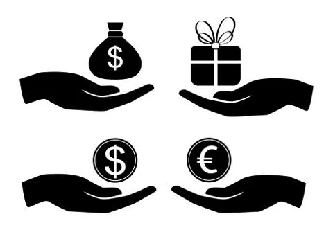 Vector icon money in hand Stock Illustration