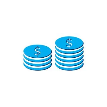 Vector icon money isometric. 3d sign isolated on white background. Stock Illustration