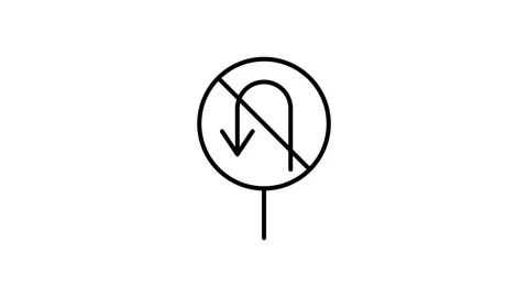 Vector icon of a no turn arrow sign, indicating that turning is prohibited .. 库存影片 333666468