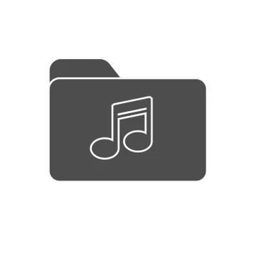 Vector icon of the note folder. The music symbol. Stock illustration isolated Stock Illustration