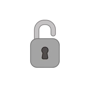 Vector icon of opened, unlocked padlock. Stock Illustration