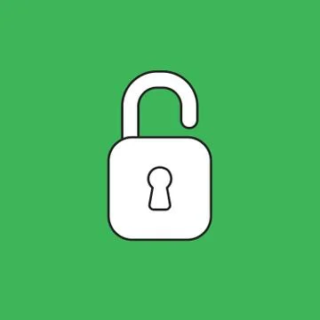 Vector icon of opened, unlocked padlock. Stock Illustration