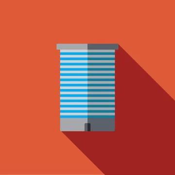 Vector icon or illustration with building in flat design style Stock Illustration