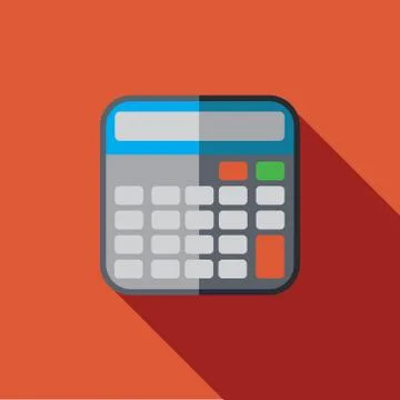 Vector icon or illustration with calculator in flat design style Stock Illustration