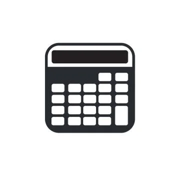 Vector icon or illustration with calculator in black color Illustrazione stock