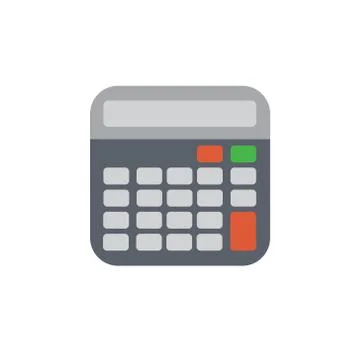 Vector icon or illustration with calculator in material design style Stock Illustration