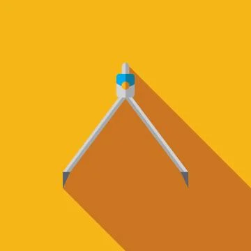 Vector icon or illustration with caliper compasses in flat design style Stock Illustration