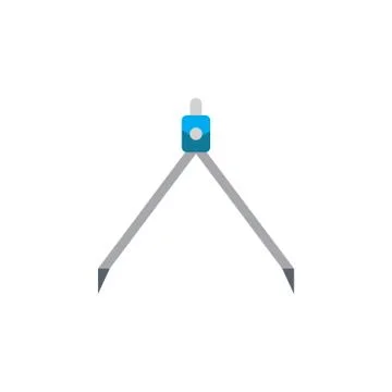 Vector icon or illustration with caliper compasses in material design style Stock Illustration