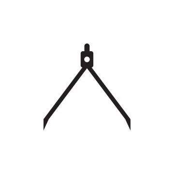 Vector icon or illustration with caliper compasses in black color Stock Illustration