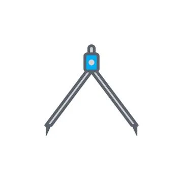 Vector icon or illustration with caliper compasses in outline style Stock Illustration