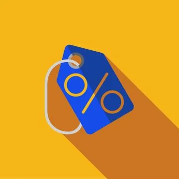 Vector icon or illustration with discount label in flat design style Stock Illustration