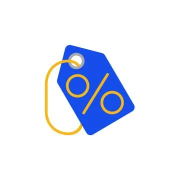 Vector icon or illustration with discount label in material design style Stock Illustration