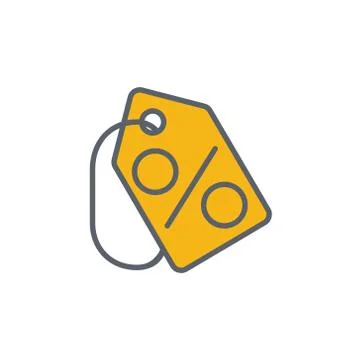 Vector icon or illustration with discount label in outline style Stock Illustration