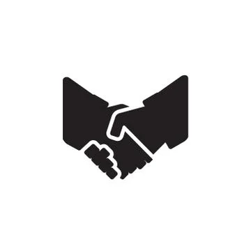 Vector icon or illustration with hand shake in black color Stock Illustration