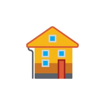 Vector icon or illustration with house in material design style Illustrazione stock