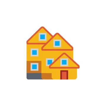 Vector icon or illustration with house in material design style Illustrazione stock