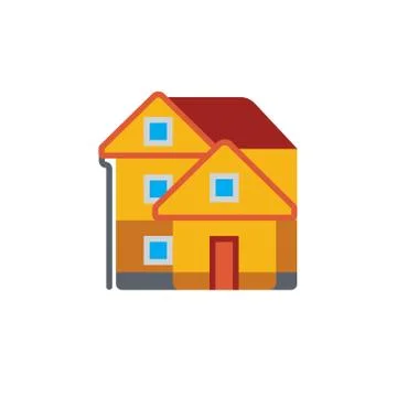Vector icon or illustration with house in material design style Illustrazione stock