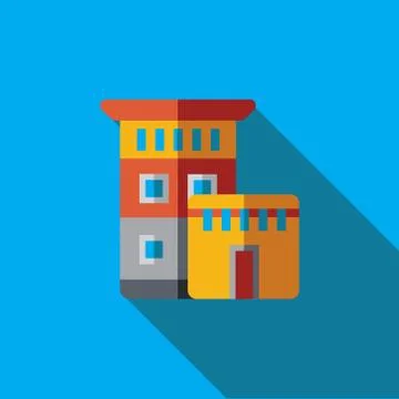 Vector icon or illustration with house in flat design style Stock-Illustration