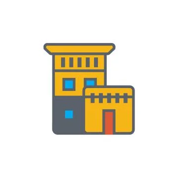 Vector icon or illustration with house in outline style Stock Illustration